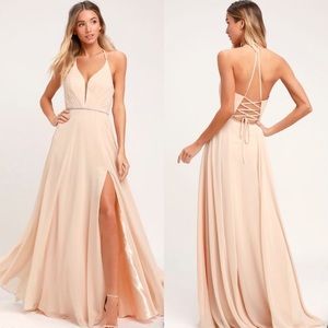 NWT Lulu’s She’s Gorgeous Lace Up Rhinestone Dress